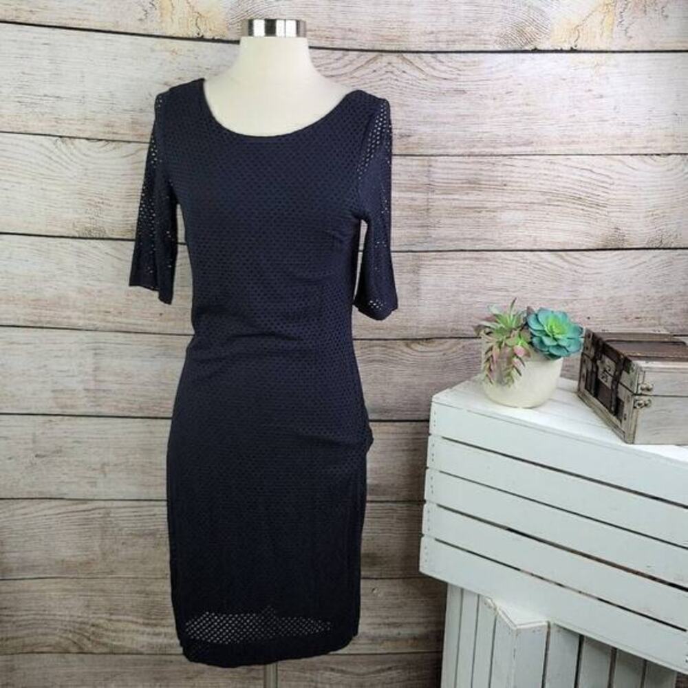 Banana Republic Perforated Sheath Dress Black Size‎ 4